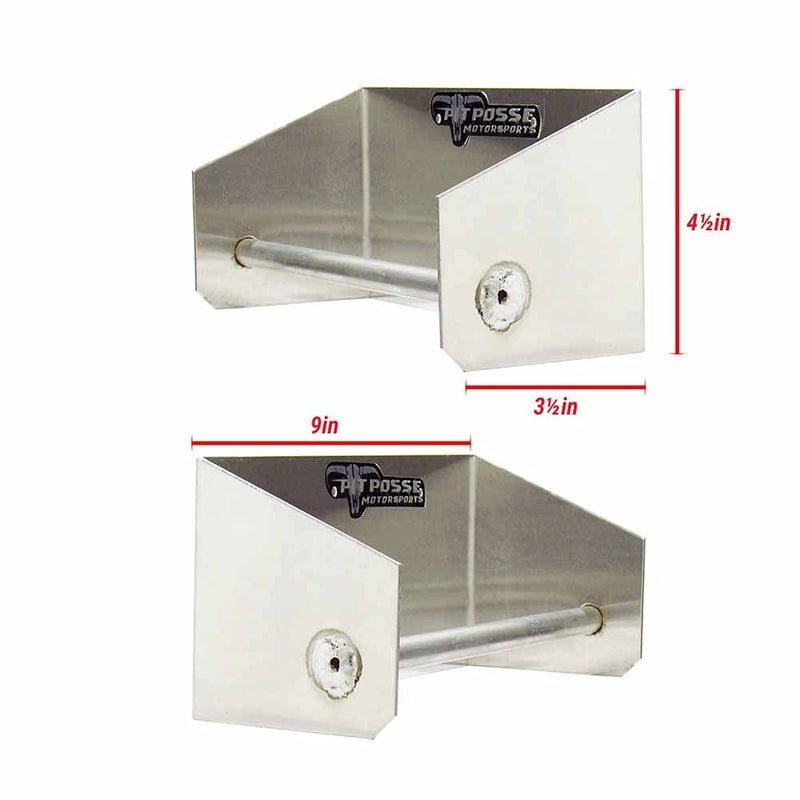 Pit Posse 442 Garage/Trailer Storage Organizers - Set of 2 Tie Down Hangers - Aluminum Junior Ratchet Strap Rack Holder - Automotive Accessories - Race Car Enclosed Trailer [Silver/Unpainted] - Image 5